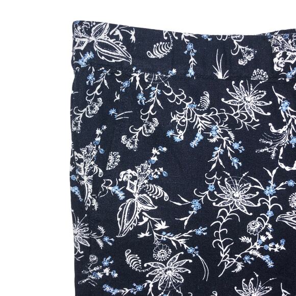 Caslon Blue Linen Blend Wide Leg Crop Pants - Size Medium - Picture 4 of 11